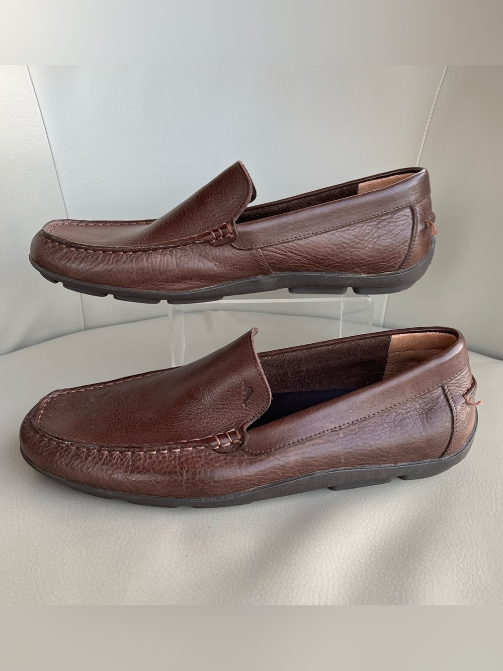 Tommy Bahama Naples Driver Venetian Slip On Leather Loafers Brown 10.5M